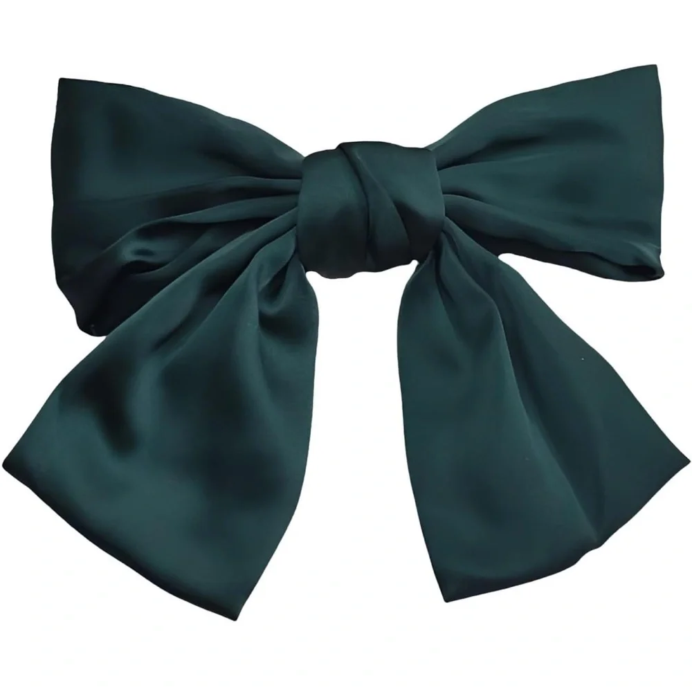 5for$10 Bow Hair Clips Dark Red Large Satin French Snap Ponytail Accessories - Picture 12 of 16